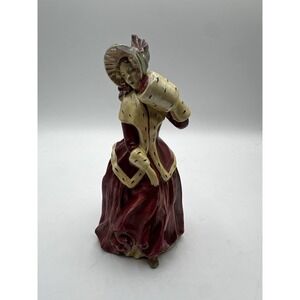 Vintage Ceramic Victorian Lady Figurine The Ermine Coat Winter Christmas 7"‎
